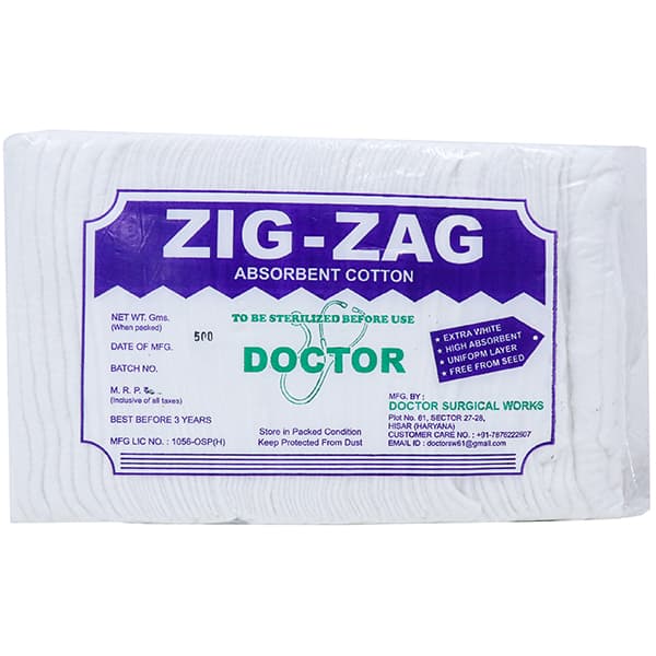 Cotton Absorbent Zig Zag (Doctor Surgical) 500 g