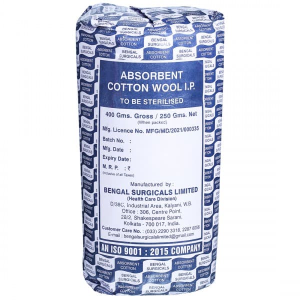 Cotton Wool Absorbent (B.S) Blue Gross 400 g