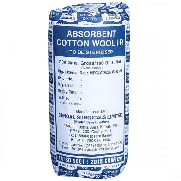 Cotton Wool Absorbent (B.S) Blue Gross 200 g