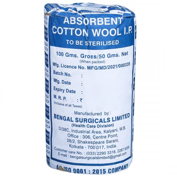 Cotton Wool Absorbent (B.S) Blue Gross 100 g
