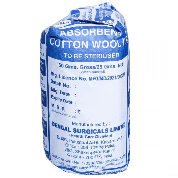 Cotton Wool Absorbent (B.S) Blue Gross 50 g