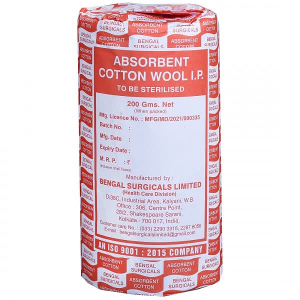 Cotton Wool Absorbent (B.S) Net 200 g