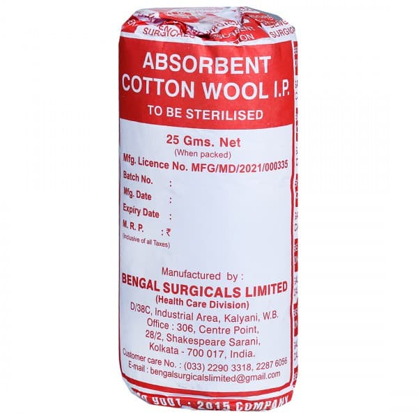 Cotton Wool Absorbent (B.S) Net 25 g