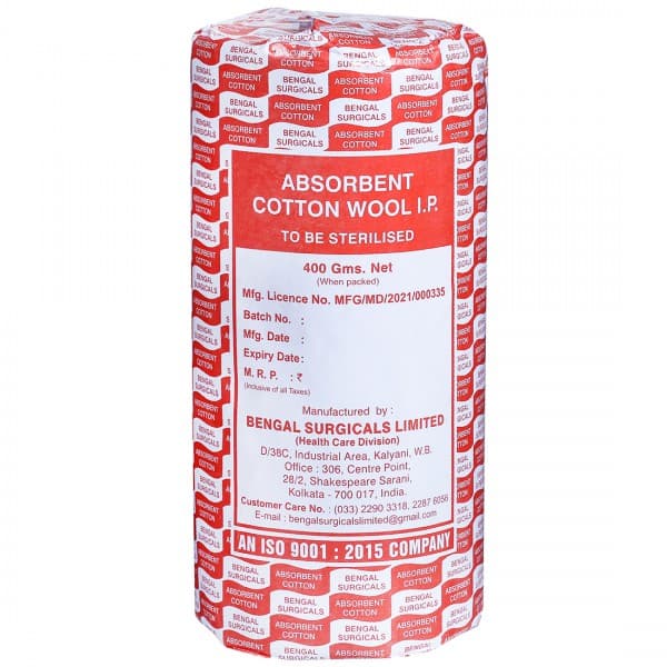 Cotton Wool Absorbent (B.S) Net 400 g