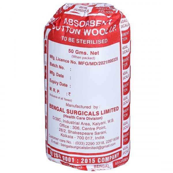 Cotton Wool Absorbent (B.S) Net 50 g