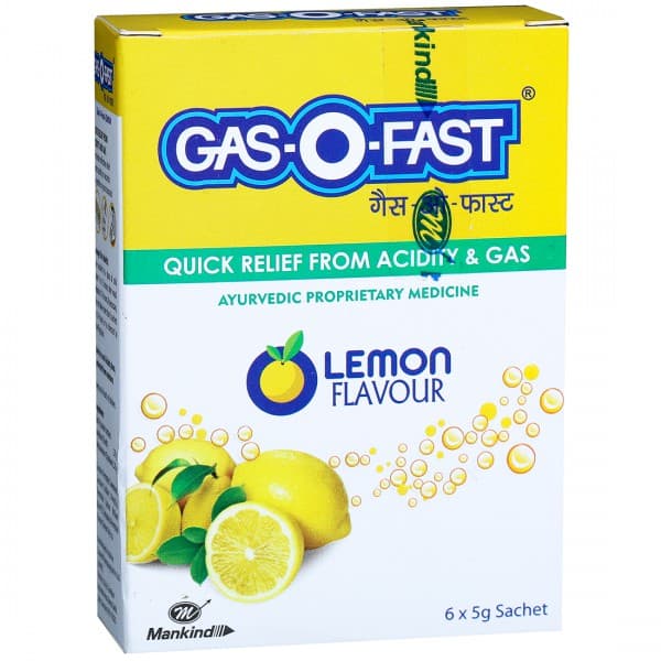 Gas O Fast Lemon Flavour Sachet 6 x 5 g