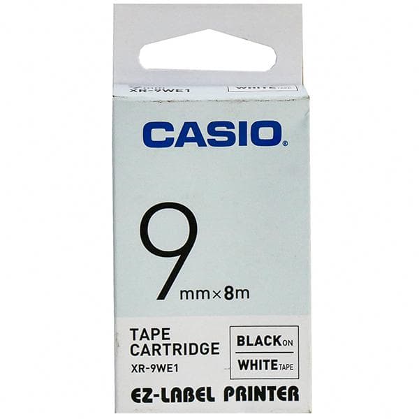 Casio Black On White Tape Cartridge XR - 9WE1 EZ - Label Printer G14 (9 mm x 8 m)