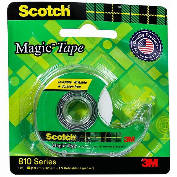 Scotch Magic Tape Roll 810 Series 1.9 cm x 32.9 m + Refillable Dispenser
