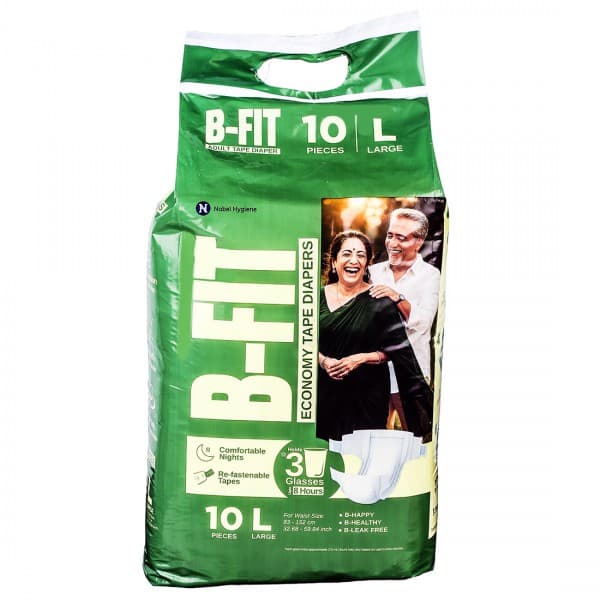 B Fit Economy Adult Tape Diapers L Pack Of 10
