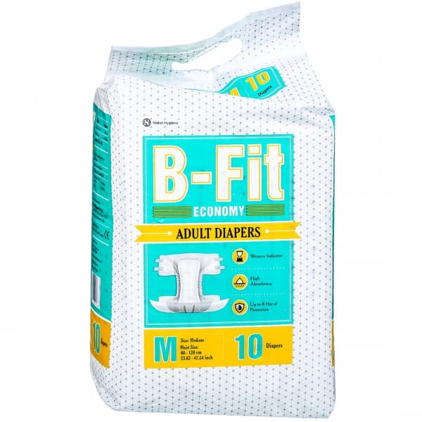 B Fit Economy Adult Diapers M Pack Of 10