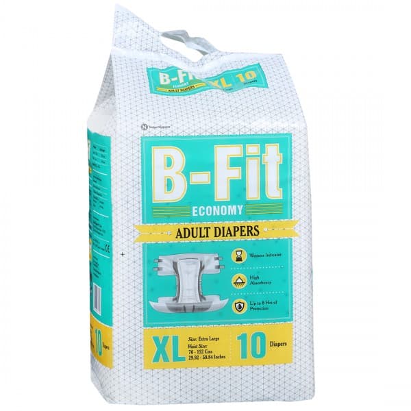 B Fit Economy Adult Diapers XL Pack Of 10