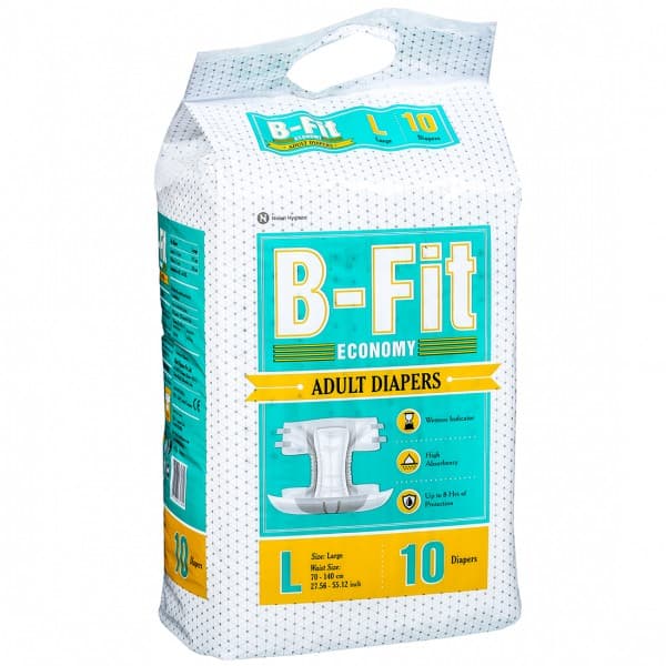 B Fit Economy Adult Diapers L Pack Of 10