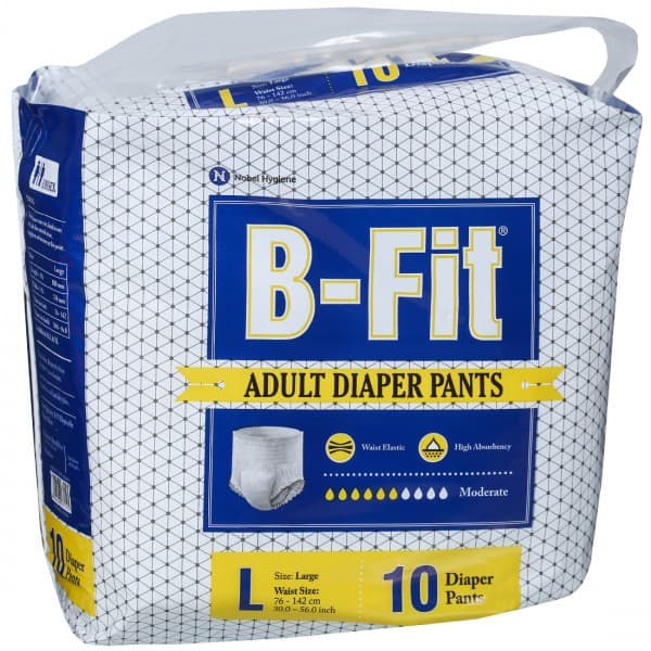 B Fit Adult Diaper Pants L Pack Of 10