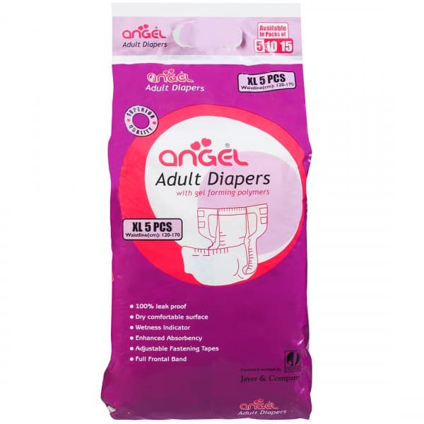 Angel Superior Quality Adult Diapers XL Pack Of 5