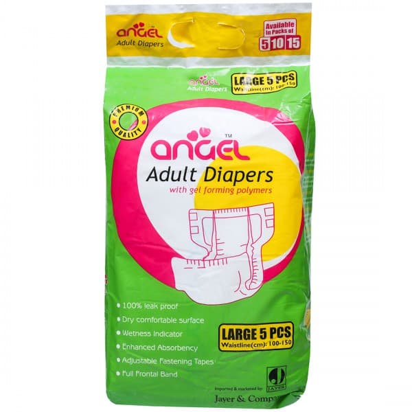 Angel Premium Quality Adult Diapers L Pack Of 5