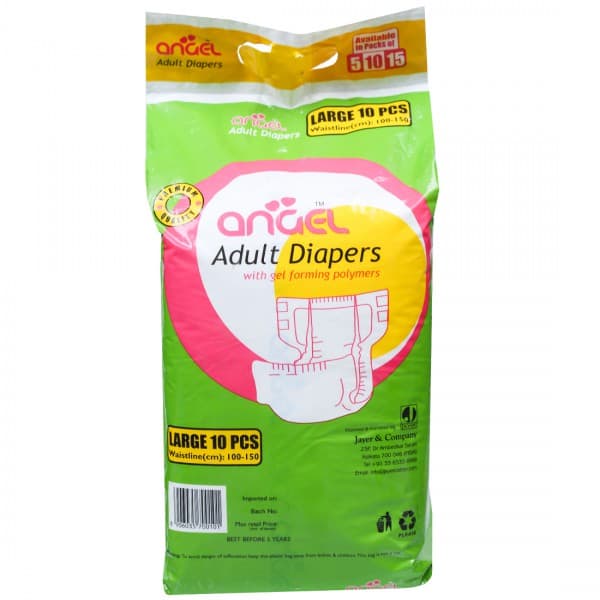 Angel Premium Quality Adult Diapers L Pack Of 10