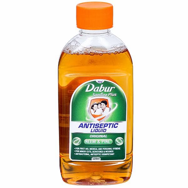 Dabur Sanitize Plus Antiseptic Liquid Original Neem & Pine 125 ml