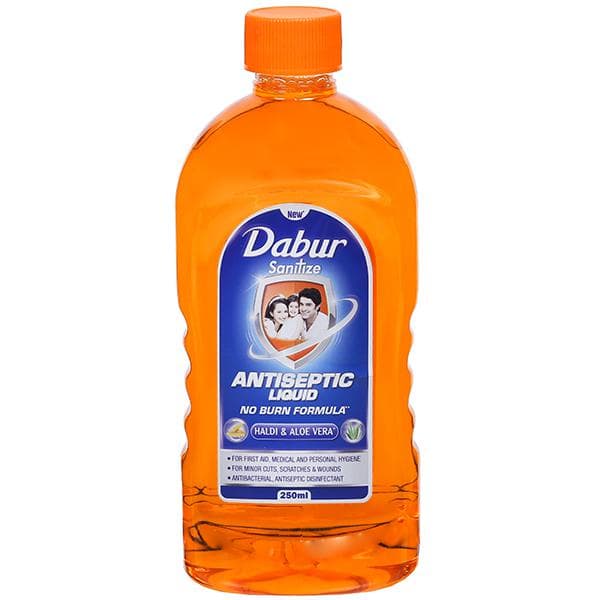 Dabur Sanitize Antiseptic Liquid Haldi & Aloe Vera 250 ml
