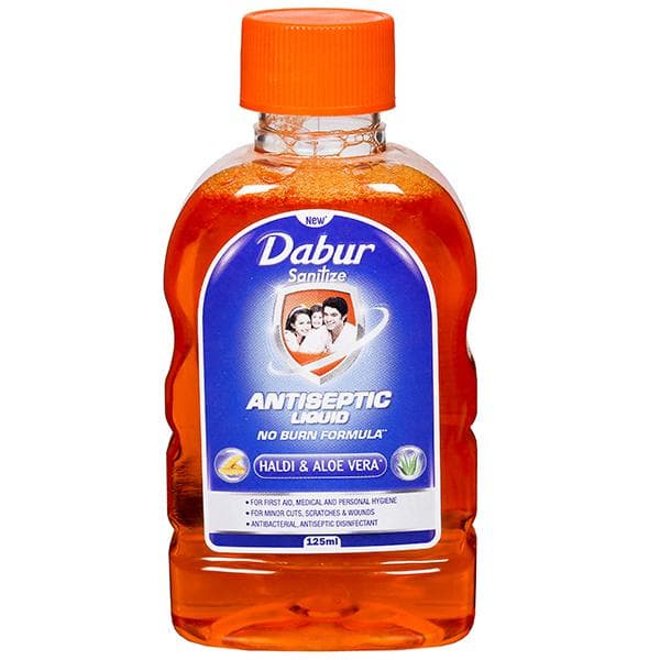 Dabur Sanitize Antiseptic Liquid Haldi & Aloe Vera 125 ml