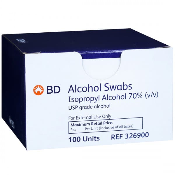 BD Alcohol Swabs 70% Pack of 100