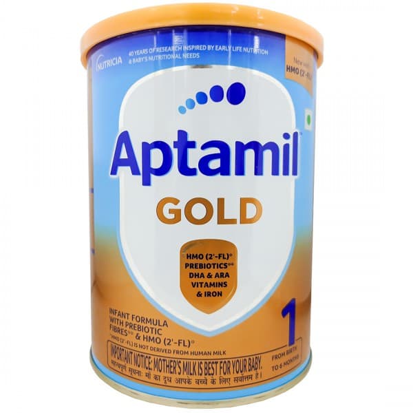 Aptamil Gold Stage 1 Infant Formula with Prebiotic Powder from Birth to 6 Months Tin 400 g