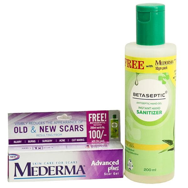 Mederma Advanced Plus Scar Gel (Free Betaseptic Instant Gel Hand Sanitizer 200 ml) 10 g