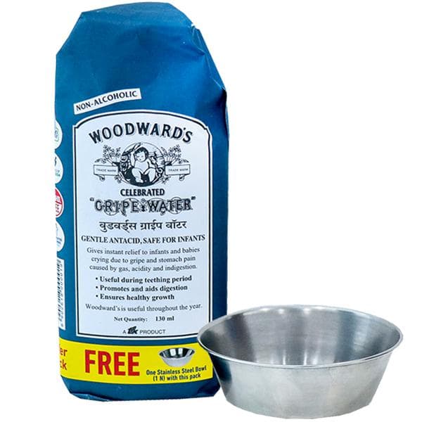 Woodwards Gripe Water Solution (Free Stainless Steel Bowl) 130 ml