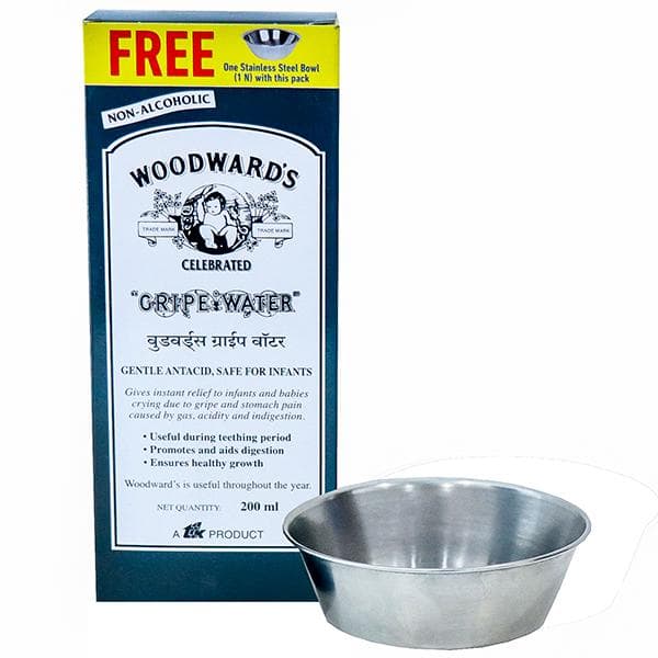 Woodwards Gripe Water Solution (Free Stainless Steel Bowl) 200 ml