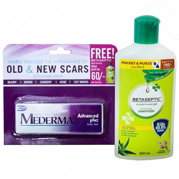 Mederma Advanced Plus Scar Gel (Free Betaseptic Instant Gel Hand Sanitizer 120 ml) 5 g