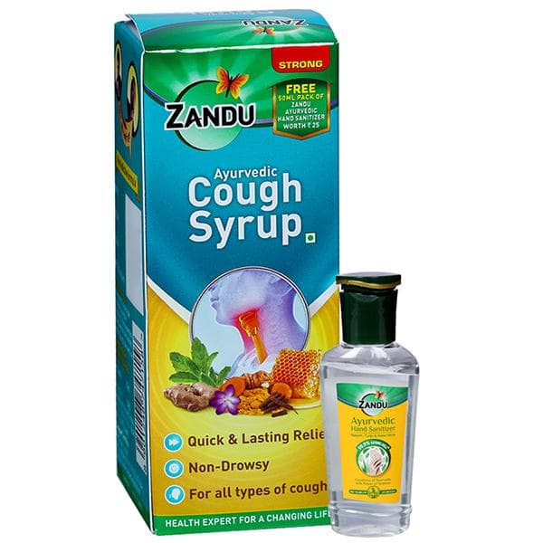 Zandu Ayurvedic Cough Syrup (Free Ayurvedic Hand Sanitizer 50 ml) 100 ml