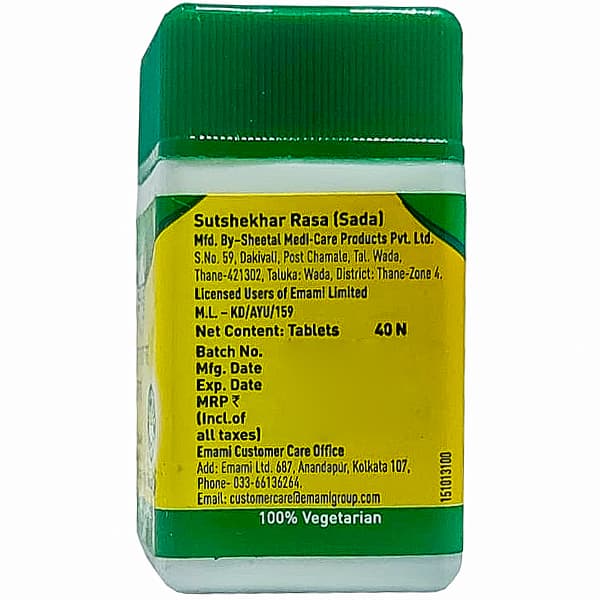 Zandu Sutshekhar Rasa Sada 40 Tablets