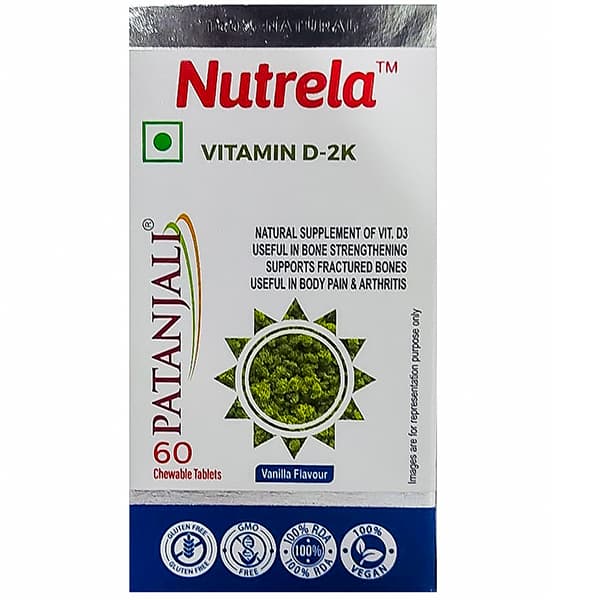 Patanjali Nutrela Vitamin D-2K Chewable 60 Tablets
