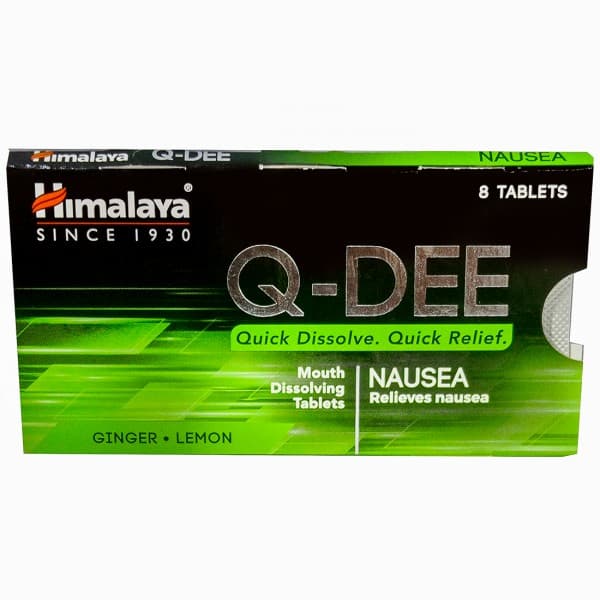 Himalaya Q-Dee Nausea Relieves Mouth Dissolving Ginger Lemon 8 Tablets