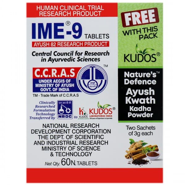 Ime 9 (Free Kudos Ayush Kwath Kadha Powder 2 x 3 g) 60 Tablets