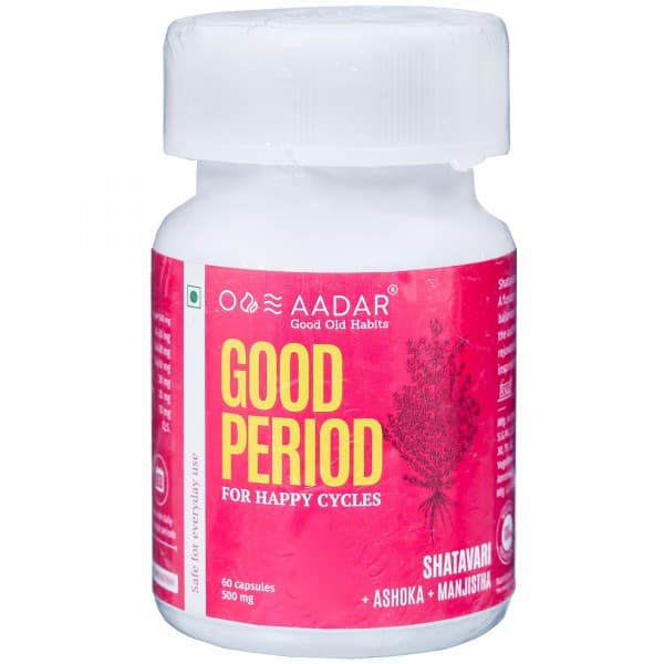 Aadar Good Old Habits Good Period Shatavari + Ashoka + Manjistha 500 mg 60 Capsules