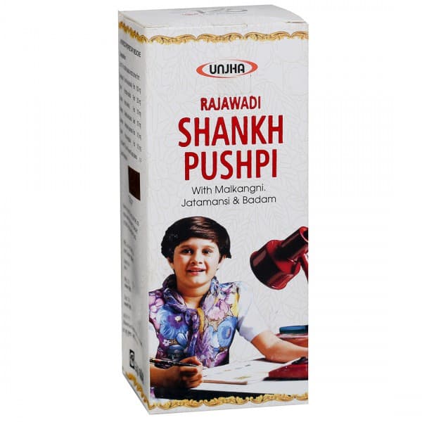 Unjha Rajawadi Shankh Pushpi Syrup with Malkangni, Jatamansi & Badam 200 ml