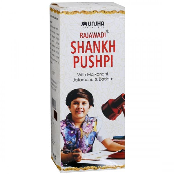 Unjha Rajawadi Shankh Pushpi Syrup with Malkangni, Jatamansi & Badam 450 ml