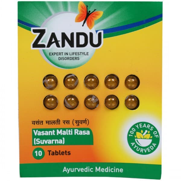 Zandu Vasant Malti Rasa Suvarna 10 Tablets
