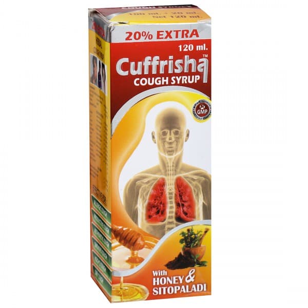 Cuffrisha Cough Syrup with Honey & Sitopaladi (Free 20% Extra) 100 ml