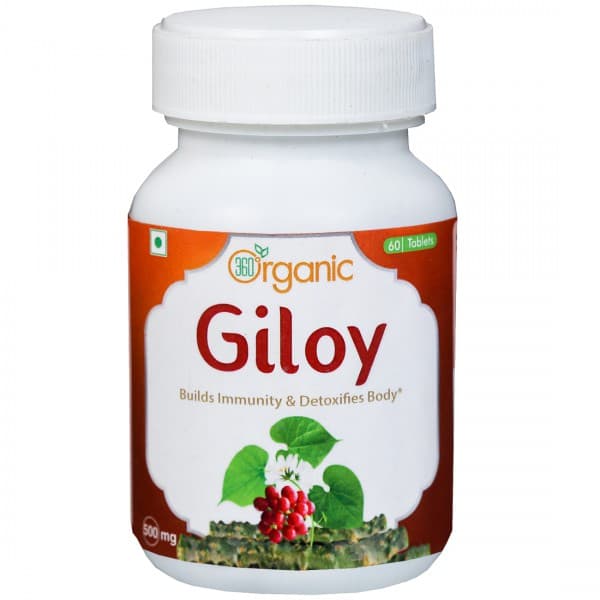 360 Degree Organic Giloy 500 mg 60 Tablets