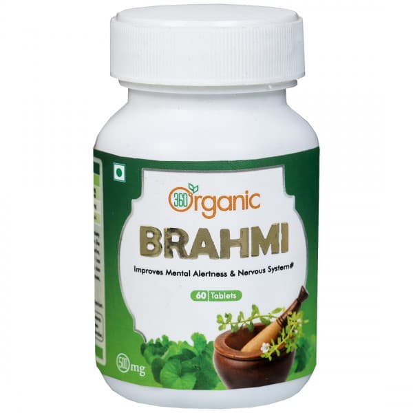360 Degree Organic Brahmi 500 mg 60 Tablets