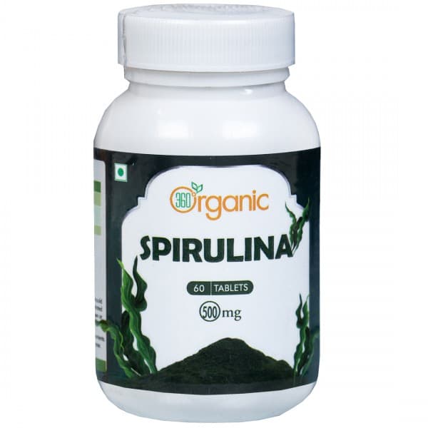 360 Degree Organic Spirulina 500 mg 60 Tablets