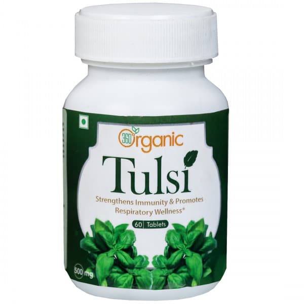 360 Degree Organic Tulsi 500 mg 60 Tablets