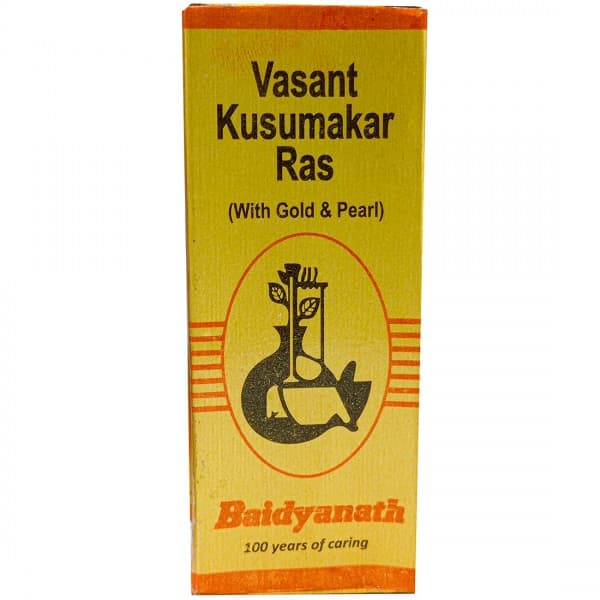 Baidyanath Nagpur Vasant Kusumakar Ras with Gold & Pearl 100 Tablets