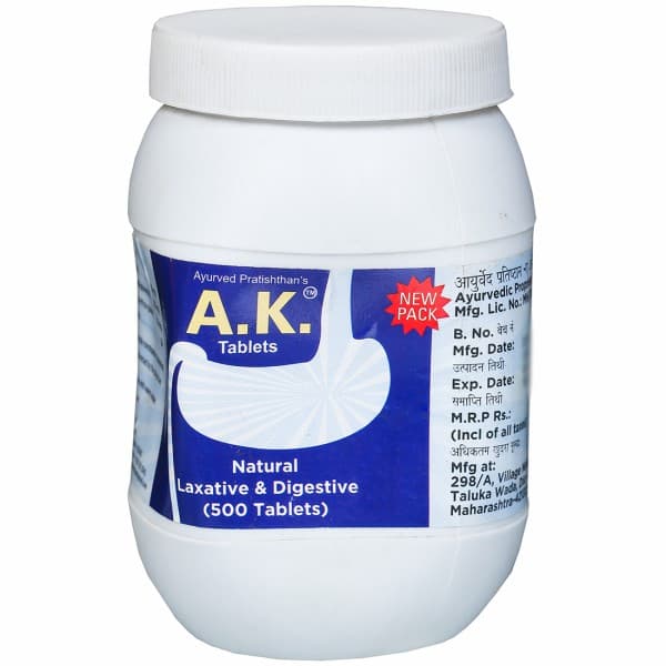 Ayurved Pratishthan A.K. Natural Laxative & Digestive 500 Tablets