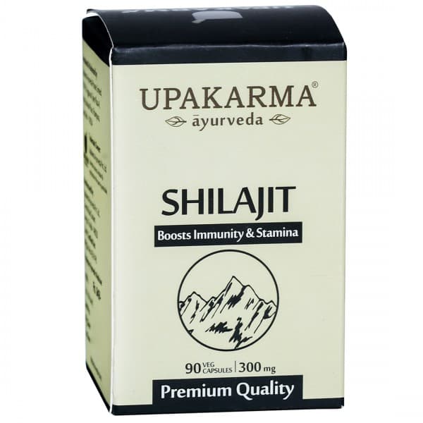 Upakarma Ayurveda Premium Quality Shilajit 300 mg Veg 90 Capsules