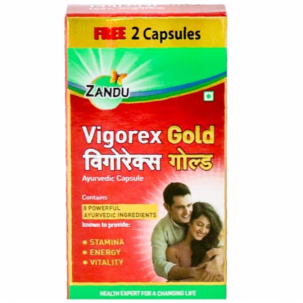 Zandu Vigorex Gold Ayurvedic (Free 2 Capsules) 20 Capsules