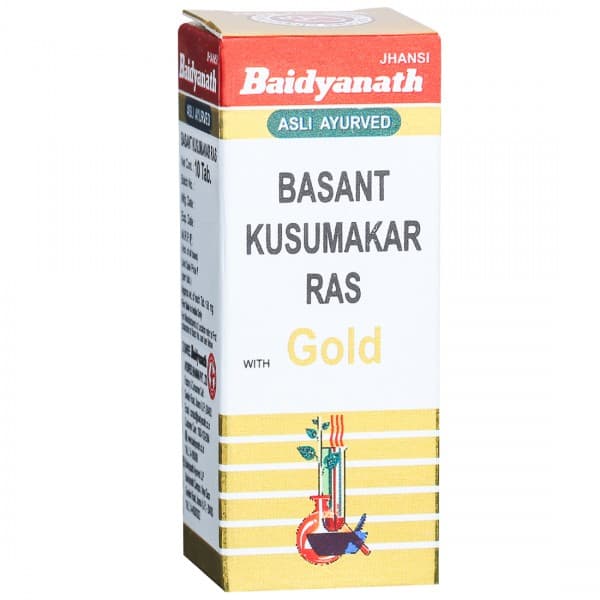Baidyanath Jhansi Basant Kusumakar Ras with Gold 10 Tablets
