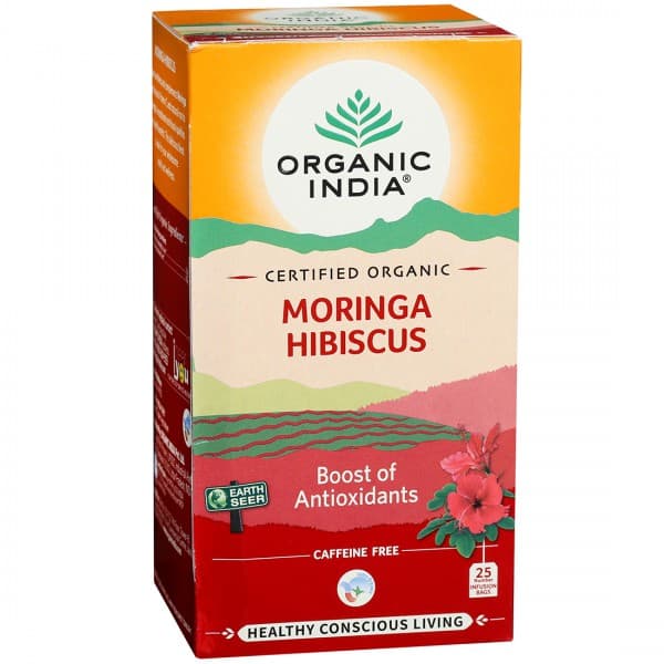 Organic India Moringa Hibiscus Infusion Bags 25 x 2 g