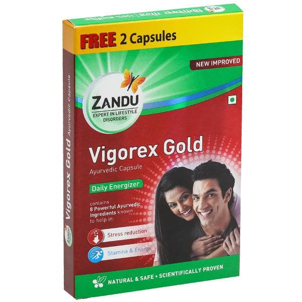 Zandu Vigorex Gold Ayurvedic (Free 2 Capsules) 10 Capsules